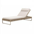 Chaise longue 200 x 70 cm en aluminium et résine tressée beige inclinable pour extérieur