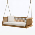 Balancelle suspendue 180 x 75 x 60 cm en bois beige pour extérieur