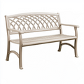 Banc de jardin 125 cm en métal beige à dossier ajouré classique